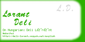 lorant deli business card